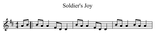 Soldier's Joy - staff notation