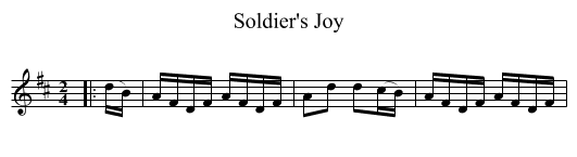 Soldier's Joy - staff notation