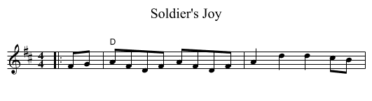 Soldier's Joy - staff notation