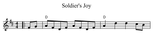 Soldier's Joy - staff notation