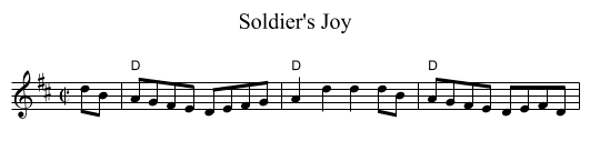 Soldier's Joy - staff notation