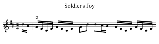 Soldier's Joy - staff notation