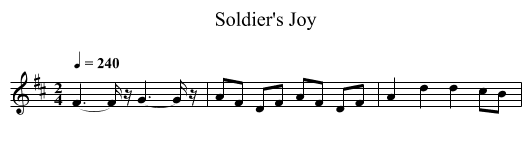 Soldier's Joy - staff notation