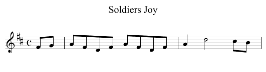 Soldiers Joy - staff notation