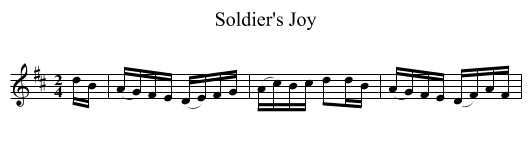 Soldier's Joy - staff notation