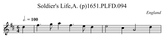 Soldier's Life,A. (p)1651.PLFD.094 - staff notation