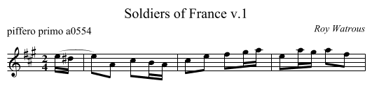 Soldiers of France v.1 - staff notation