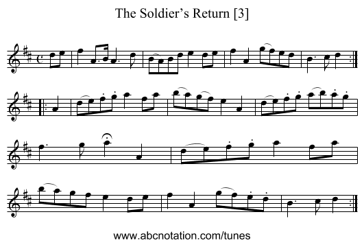 Soldier’s Return [3], The - staff notation