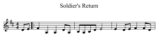 Soldier's Return - staff notation