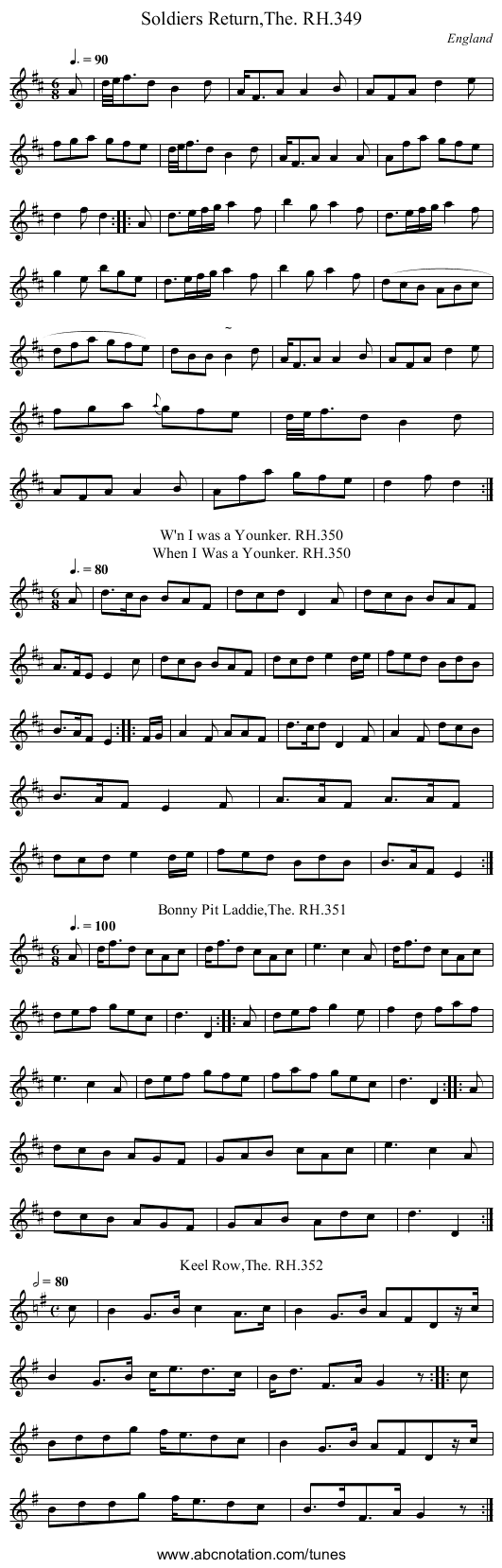 Soldiers Return,The. RH.349 - staff notation