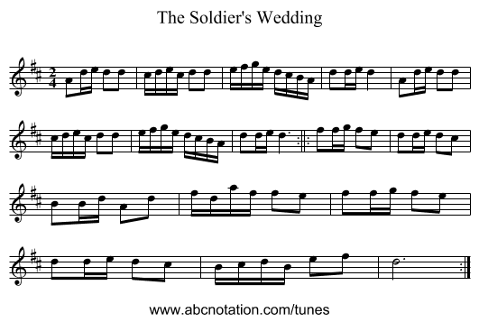 Soldier's Wedding, The - staff notation