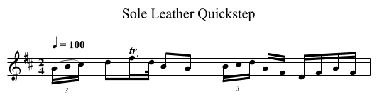 Sole Leather Quickstep - staff notation