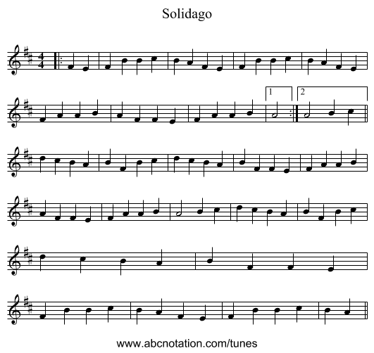 Solidago - staff notation