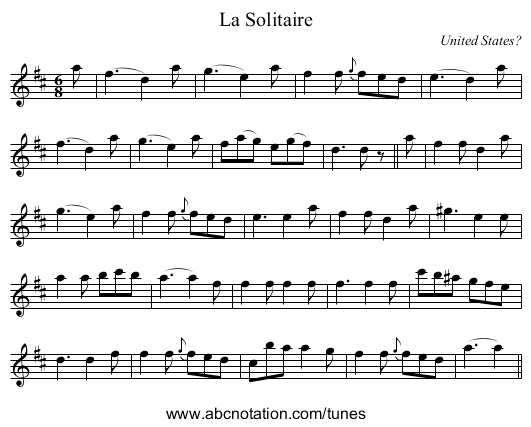 Solitaire, La - staff notation