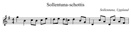 Sollentuna-schottis - staff notation