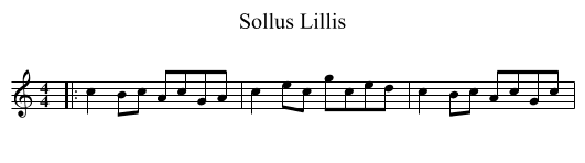 Sollus Lillis - staff notation