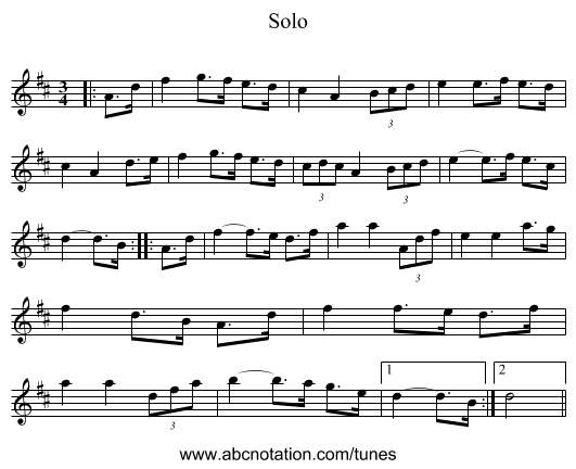 Solo - staff notation