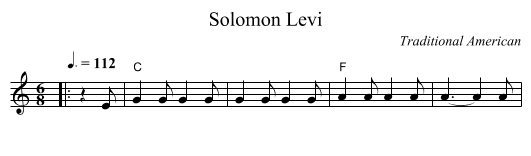 Solomon Levi - staff notation