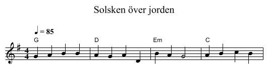 Solsken över jorden - staff notation