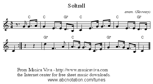 Soltrall - staff notation