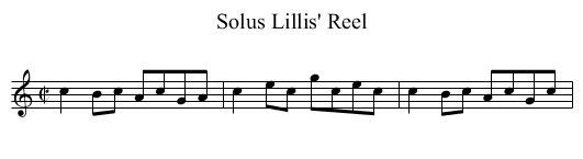 Solus Lillis' Reel - staff notation