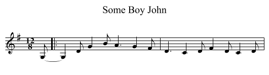 Some Boy John - staff notation
