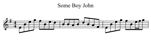 Some Boy John - staff notation