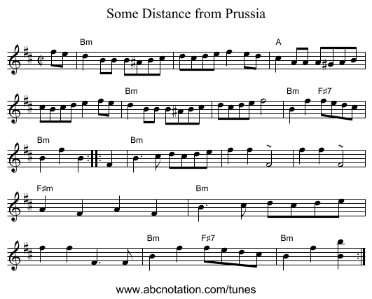 Some Distance from Prussia - staff notation