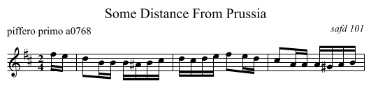 Some Distance From Prussia - staff notation