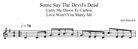 Some Say The Devil's Dead - staff notation