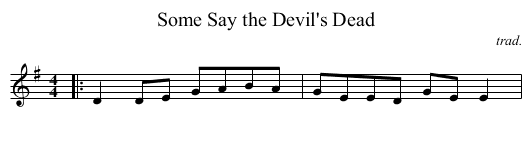 Some Say the Devil's Dead - staff notation