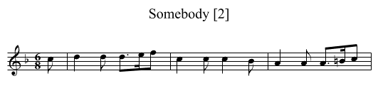 Somebody [2] - staff notation