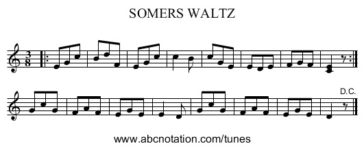 SOMERS WALTZ - staff notation