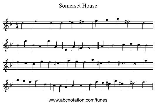 Somerset House - staff notation