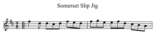 Somerset Slip Jig - staff notation