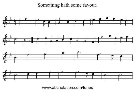 Something hath some favour. - staff notation