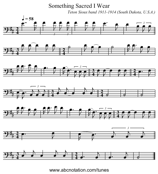 Something Sacred I Wear - staff notation