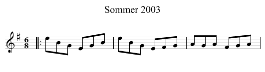 Sommer 2003 - staff notation