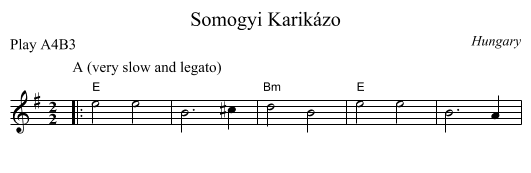 Somogyi Karikázo - staff notation
