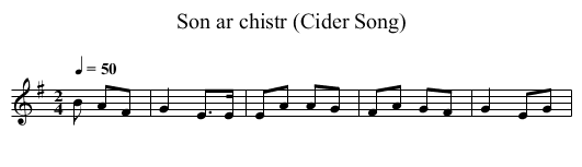 Son ar chistr (Cider Song) - staff notation