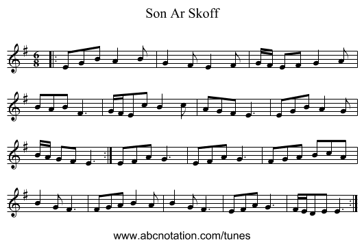 Son Ar Skoff - staff notation