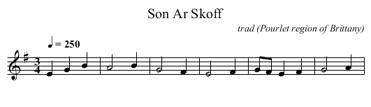 Son Ar Skoff - staff notation