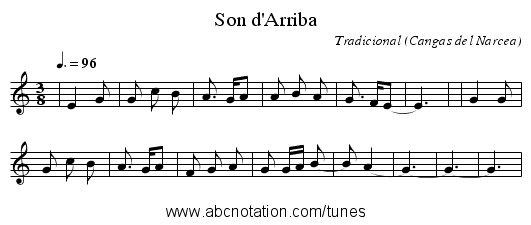 Son d'Arriba - staff notation