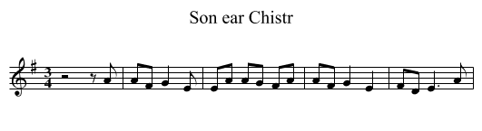 Son ear Chistr - staff notation