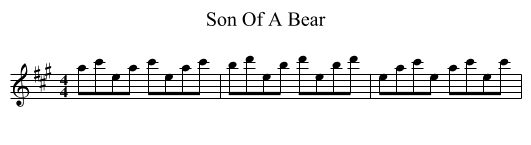 Son Of A Bear - staff notation