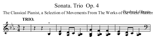 Sonata. Trio	 Op. 4 - staff notation