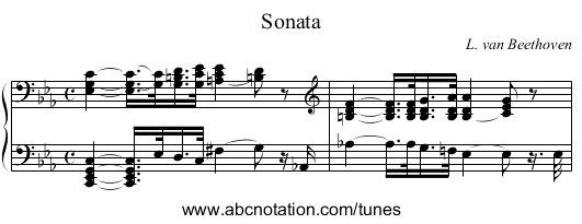 Sonata - staff notation