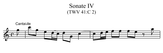 Sonate IV - staff notation