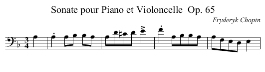 Sonate pour Piano et Violoncelle	 Op. 65 - staff notation