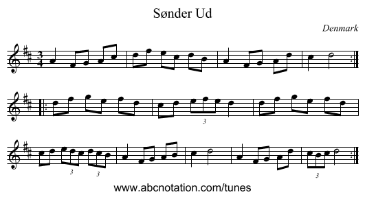 Sønder Ud - staff notation